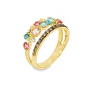 Anillo BRUMANI Baobab DIAMANTE-0.15ct MULTI/GEMAS 4.5gr ORO AMARILLO 18K