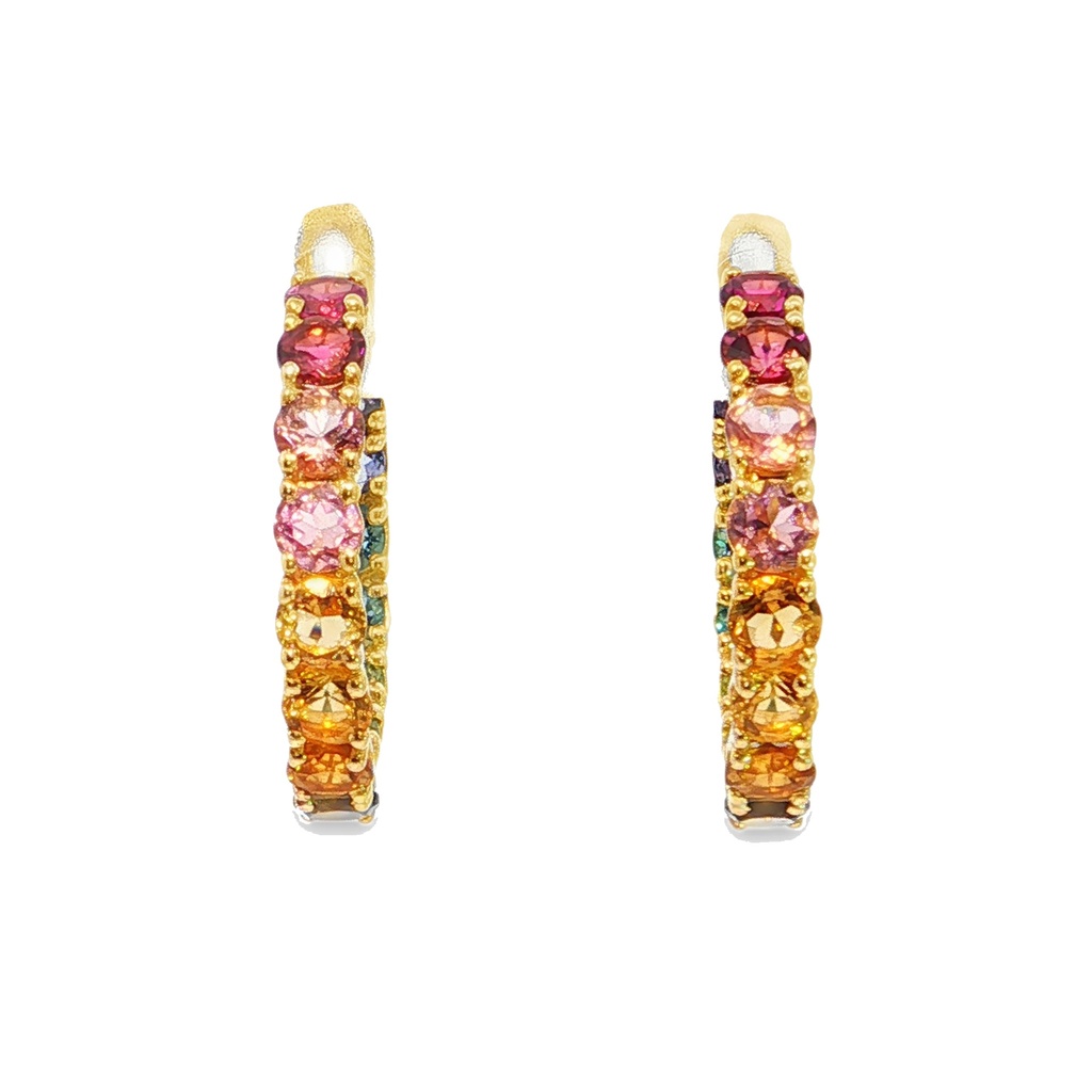 Arracadas BRUMANI Yara MULTI/GEMAS 6.5gr ORO AMARILLO 18K