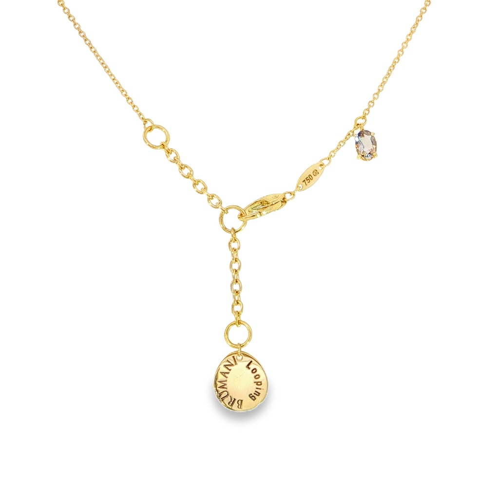 Gargantilla BRUMANI Looping Shine DIAMANTE-0.10ct MULTI/GEMAS 8.0gr 39/41/43cm ORO AMARILLO/BLANCO 18K