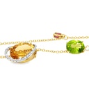 Gargantilla BRUMANI Looping Shine DIAMANTE-0.10ct MULTI/GEMAS 8.0gr 39/41/43cm ORO AMARILLO/BLANCO 18K