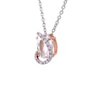 GARGANTILLA BRUMANI "LOOPING SHINE" 2-CRISTAL DE ROCA-2.00ct 15-DIAMANTES 0.06ct 4.7gr. 45cm. ORO ROSA/BLANCO 18K 