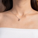 GARGANTILLA BRUMANI "LOOPING SHINE" 2-CRISTAL DE ROCA-2.00ct 15-DIAMANTES 0.06ct 4.7gr. 45cm. ORO ROSA/BLANCO 18K 