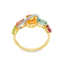 Anillo BRUMANI Looping Shine DIAMANTE-0.07ct MULTI/GEMAS 3.0gr ORO AMARILLO/BLANCO 18K