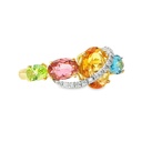 Anillo BRUMANI Looping Shine DIAMANTE-0.07ct MULTI/GEMAS 3.0gr ORO AMARILLO/BLANCO 18K