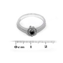 ANILLO “HALO-ROUND“ 1-DIAMANTE NEGRO Talla/Redondo 0.17ct. 38-DIAMANTES Talla-Redondo 0.17ct. 2.9gr. ORO BLANCO 18K