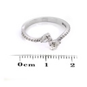 ANILLO “Tu y Yo“ 2-DIAMANTES Talla/Pera 0.31ct, 16 -DIAMANTES 0.11ct  1.79gr ORO Blanco 18K