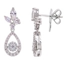 ARETES  60-DIAMANTES Talla/Brillante 0.66ct, 2-DIAMANTES Talla/Marquis 0.25ct, 3.62gr. ORO BLANCO 18K