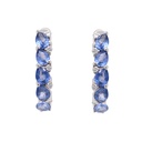 ARETES 10-ZAFIROS Talla/Pera 1.69ct, 10-DIAMANTES Talla/Brillante 0.09ct, 3.16gr ORO BLANCO 18K