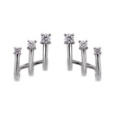 ARETES 6-DIAMANTES Talla/Brillante 0.48ct, 5.28gr ORO BLANCO 18K