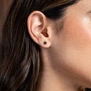 ARETES “HALO-ROUND“ 2-DIAMANTES NEGROS Talla/Redondo 0.31ct. 32-DIAMANTES Talla-Redondo 0.13ct. 2.4gr. ORO AMARILLO 18K