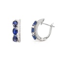 ARETES “PATH“ 6-ZAFIROS/Oval 1.30ct 42-DIAMANTES 0.19ct GVS 3.54gr. ORO BLANCO 18K