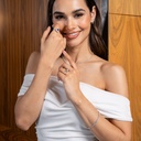 ARETES “TRE“ 54-DIAMANTES Talla/Redondo 0.40ct 3.9gr. ORO BLANCO 18K