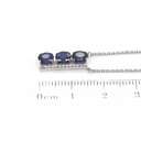 GARGANTILLA "PATH" 3-ZAFIROS/Oval 1.49ct 13-DIAMANTES 0.06ct GVS 3.17gr. 42cm. ORO BLANCO 18K
