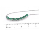 GARGANTILLA c/DIJE 7-ESMERALDAS Talla/Pera 1.36ct, 6-DIAMANTES 0.07ct  42cm 3.0gr ORO Blanco 18K