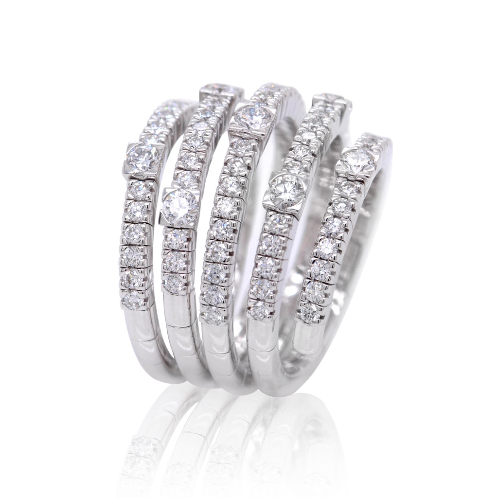 ANILLO DAMIANI “NOTTE DI SAN LORENZO“ DIAMANTE-1.35ct 11.5gr. ORO BLANCO 18K