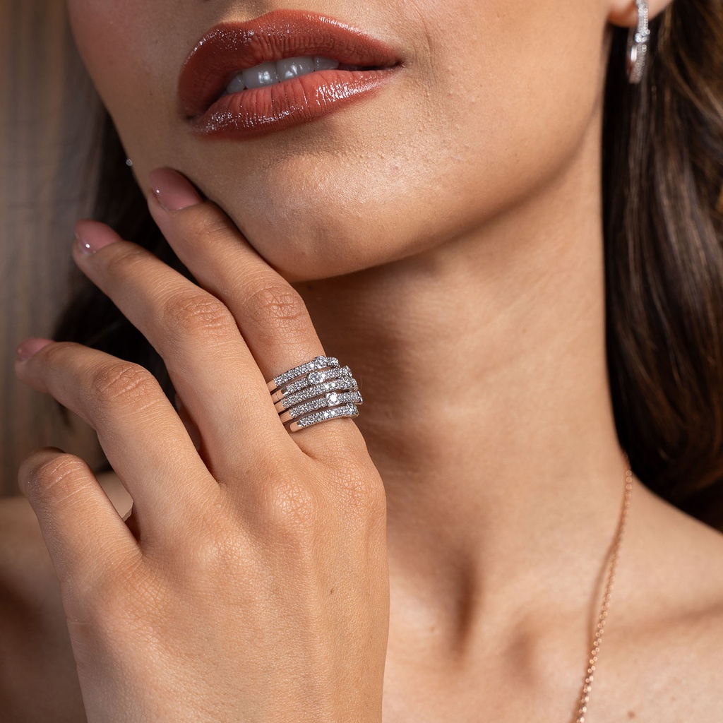 ANILLO DAMIANI “NOTTE DI SAN LORENZO“ DIAMANTE-1.35ct 11.5gr. ORO BLANCO 18K