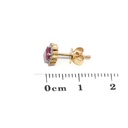 ARETES RUBI/ROUND HALO-B13P 1.6gr 18KYW  
