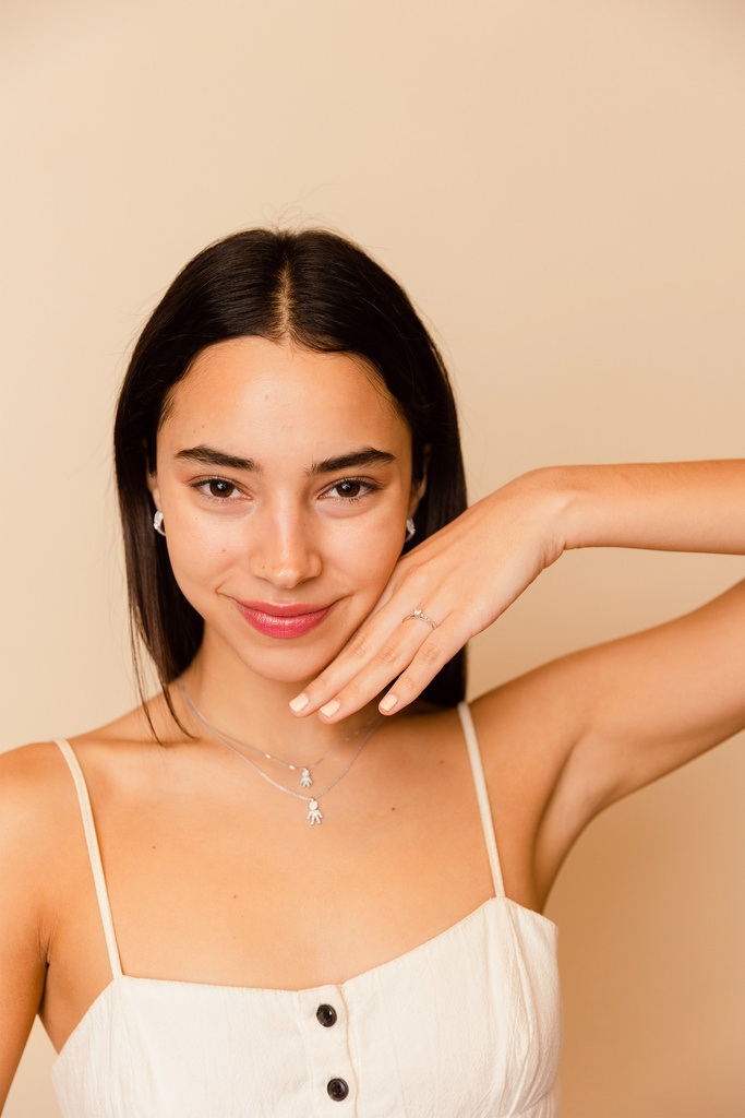 GARG C/DIJE BOY/PAVE B17P 4.5gr. 39/42cm. ORO BLANCO 18K