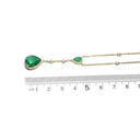 GARGANTILLA 2-ESMERALDAS Pera/3.55ct DIAMANTES-1.22ct 6.1gr. 40/43cm ORO AMARILLO 18K