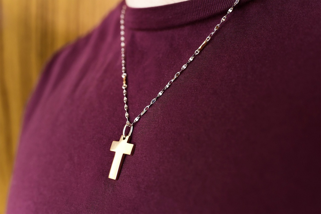 CRUZ FLAT 26X17MM ROSE OR 4.95gr ORO 18K