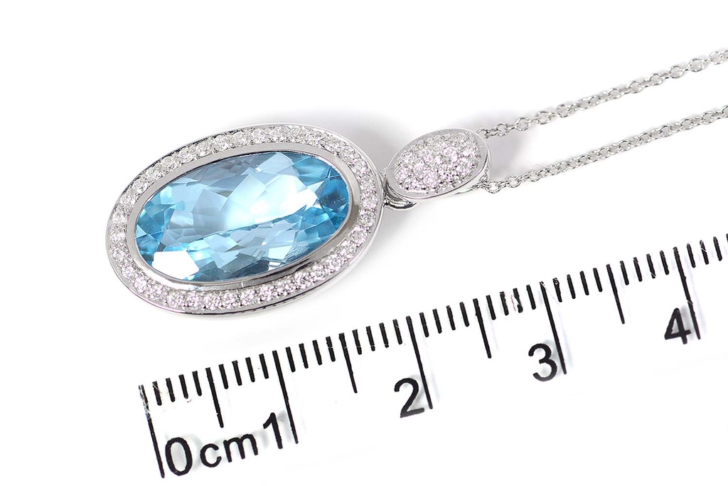 DIJE SCHATZ TOPACIO AZUL B36P 9.4gr ORO BLANCO 18K