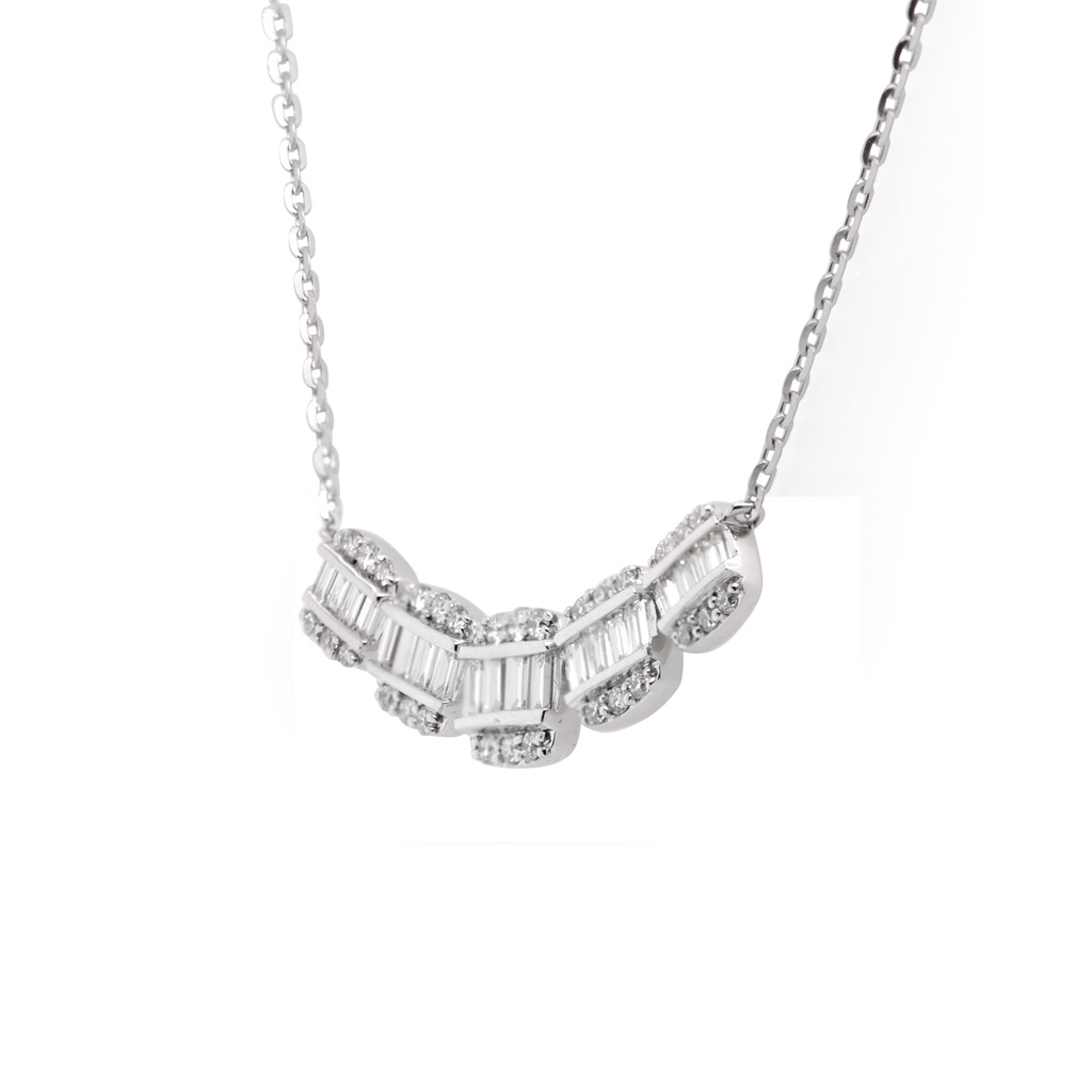 GARGANTILL ICE DIAMANTES Talla-Brillante/Baguette 0.39ct GVS 2.0gr. 40/45cm ORO BLANCO 18K