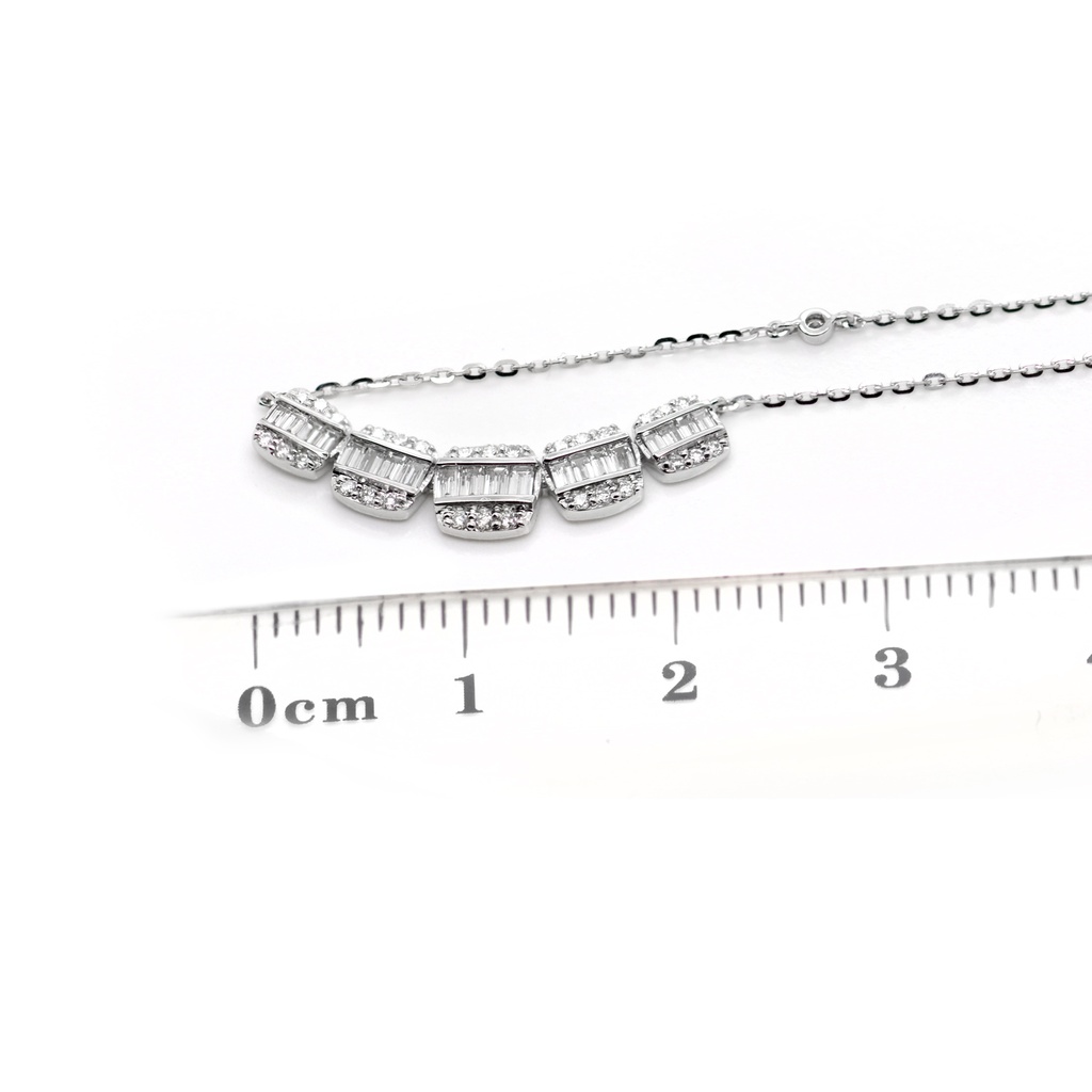 GARGANTILL ICE DIAMANTES Talla-Brillante/Baguette 0.39ct GVS 2.0gr. 40/45cm ORO BLANCO 18K