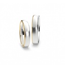 [CYC] Par de argollas de matrimonio "INSPIRATIONS" - Oro 14k combinado 4.5mm A04151-04152