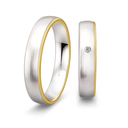 [CYC] Par de argollas de matrimonio "INSPIRATIONS" - Oro 14k combinado 4.5mm A04151-04152