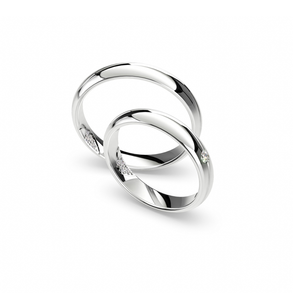 [CYC] Par de argollas de matrimonio "SECRET PROMISE" - Oro 14k 4mm candado A06651-06652