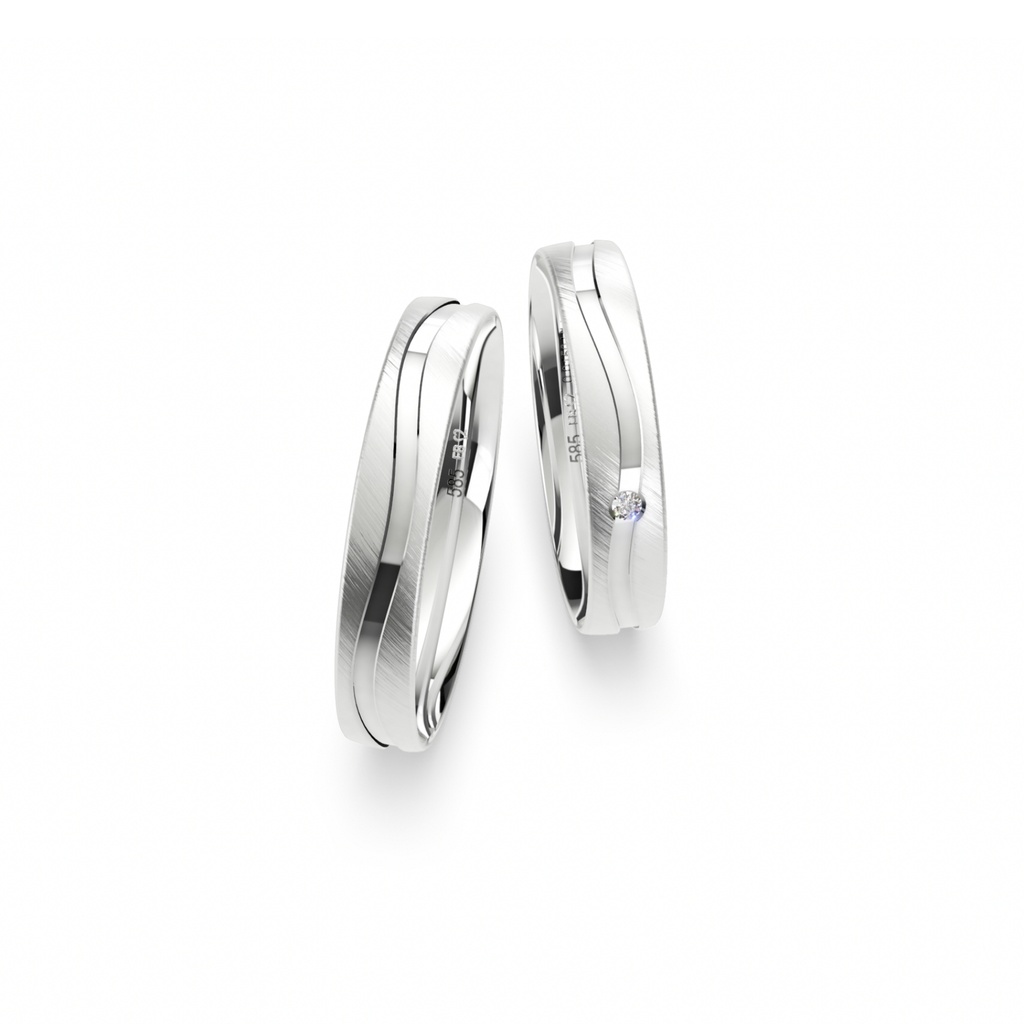 [CYC] Par de argollas de matrimonio "SMART LINE SLIM" - Oro 14k 4mm A (07131-07132)