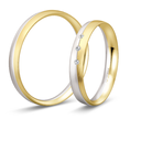 [CYC] Par de argollas de matrimonio "BASIC LIGHT" - Oro 14k combinado 3.5mm (05641-05642)