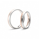 [CYC] Par de argollas de matrimonio "BASIC LIGHT" - Oro 14k combinado 3.5mm (05659-05660)