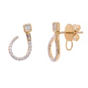 ARETES “KITE“ 44-DIAMANTES Talla-Baguette/Redondo 0.31ct 2.5gr. ORO AMARILLO/BLANCO 18K