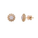 ARETES “CUASAR“ 62-DIAMANTES Talla/Redondo 0.36ct 1.9gr. ORO AMARILLO/BLANCO 18K