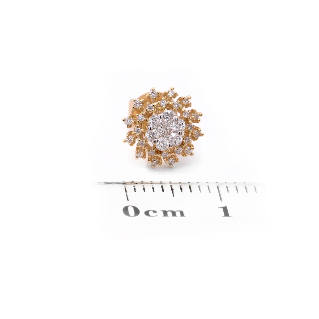 ARETES “CUASAR“ 62-DIAMANTES Talla/Redondo 0.36ct 1.9gr. ORO AMARILLO/BLANCO 18K