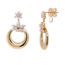 ARETES “FIORIRE“ COLGANTE 36-DIAMANTES Talla-Redondo 0.68ct 7.4gr. ORO AMARILLO 18K