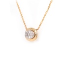 GARGANTILLA “SUNSHINE“ OVAL-7X5mm 10-DIAMANTES 0.07ct 1.7gr. 42cm. ORO AMARILLO/BLANCO 18K