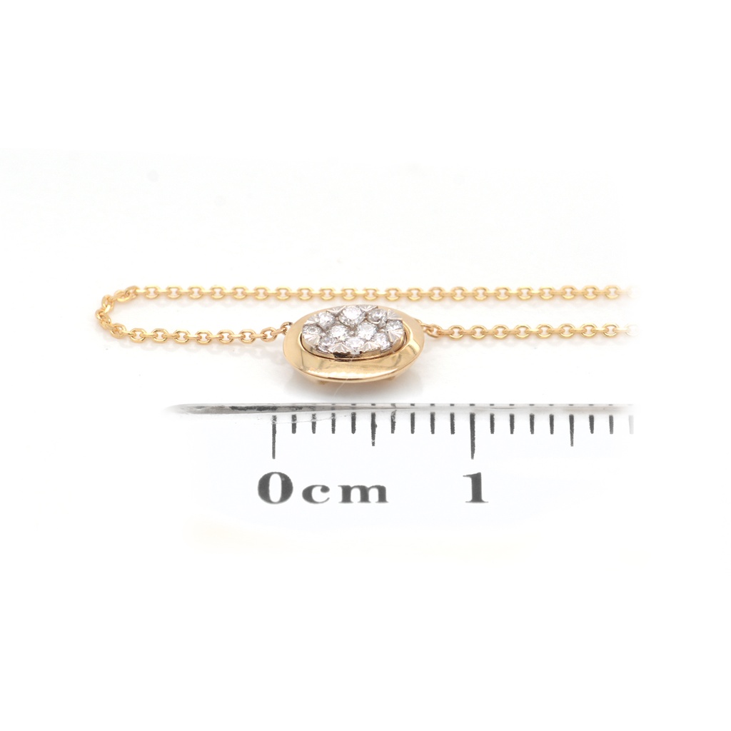 GARGANTILLA “SUNSHINE“ OVAL-7X5mm 10-DIAMANTES 0.07ct 1.7gr. 42cm. ORO AMARILLO/BLANCO 18K