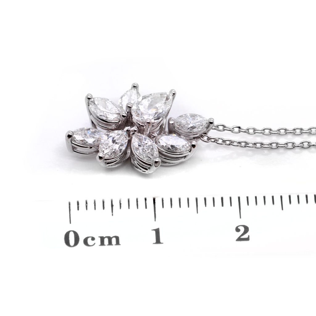 GARGANTILLA AGAVE 12-DIAMANTES Talla-Pera/Marquise/Redondo 1.40ct 4.1gr. 42cm. ORO BLANCO 18K