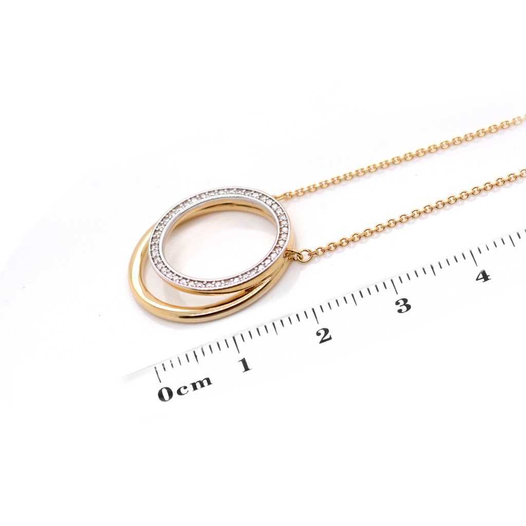 GARGANTILLA “DUO“ 20mm 44-DIAMANTES 0.17ct 5.9gr. 42cm. ORO AMARILLO 18K