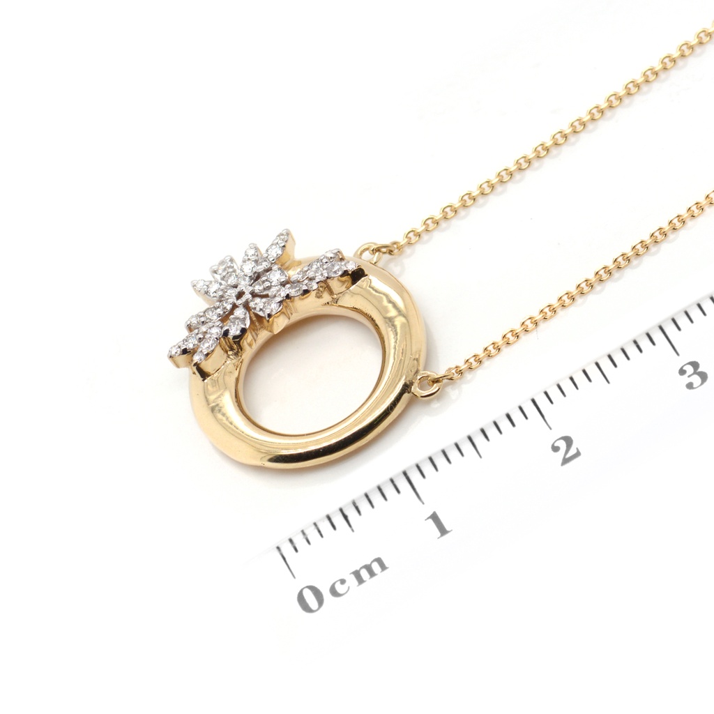 GARGANTILLA "FIORIRE" COLGANTE 35-DIAMANTES Talla-Redondo 0.20ct 5.3gr. 42cm. ORO AMARILLO 18K