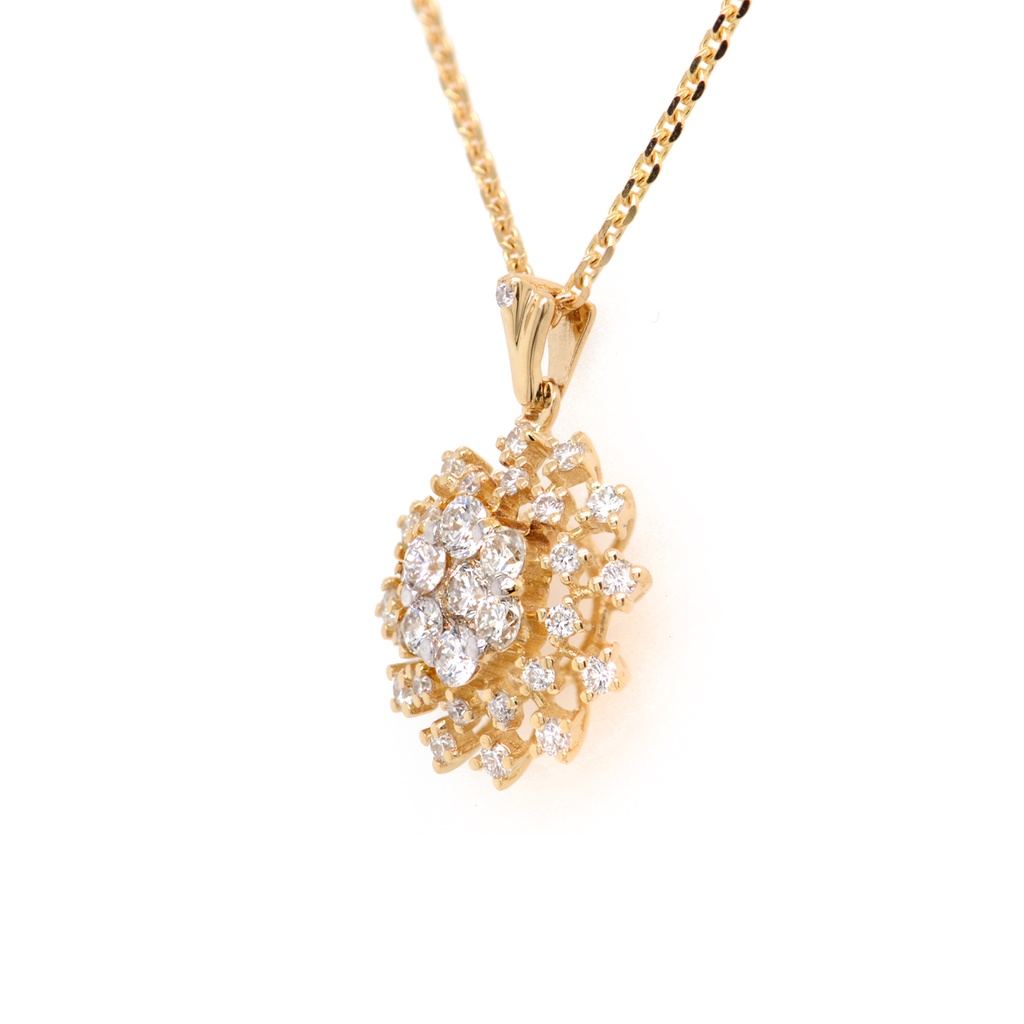 GARGANTILLA "CUASAR" 32-DIAMANTES Talla/Redondo 0.40ct 3.3gr. 42cm. ORO AMARILLO/BLANCO 18K