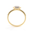 ANILLO “SUNSHINE“ HEXÁGONO-8X5mm 24-DIAMANTES 0.15ct 1.7gr. ORO AMARILLO/BLANCO 18K