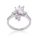 ANILLO AGAVE 22-DIAMANTES Talla-Pera/Marquise/Redondo 1.36ct 3.8gr. ORO BLANCO 18K
