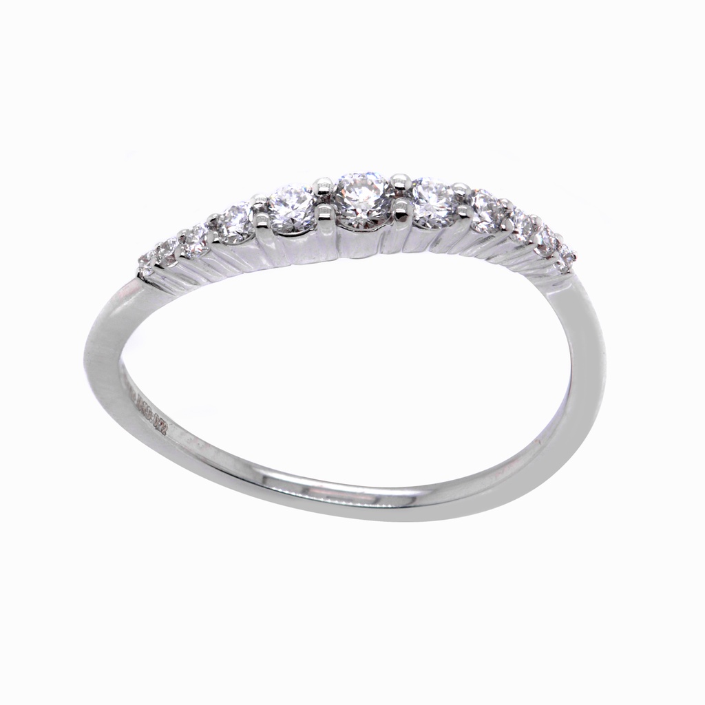 ALIANZA SUMMIT SWIRL 11-DIAMANTES 0.22ct 1.3gr. ORO BLANCO 18K