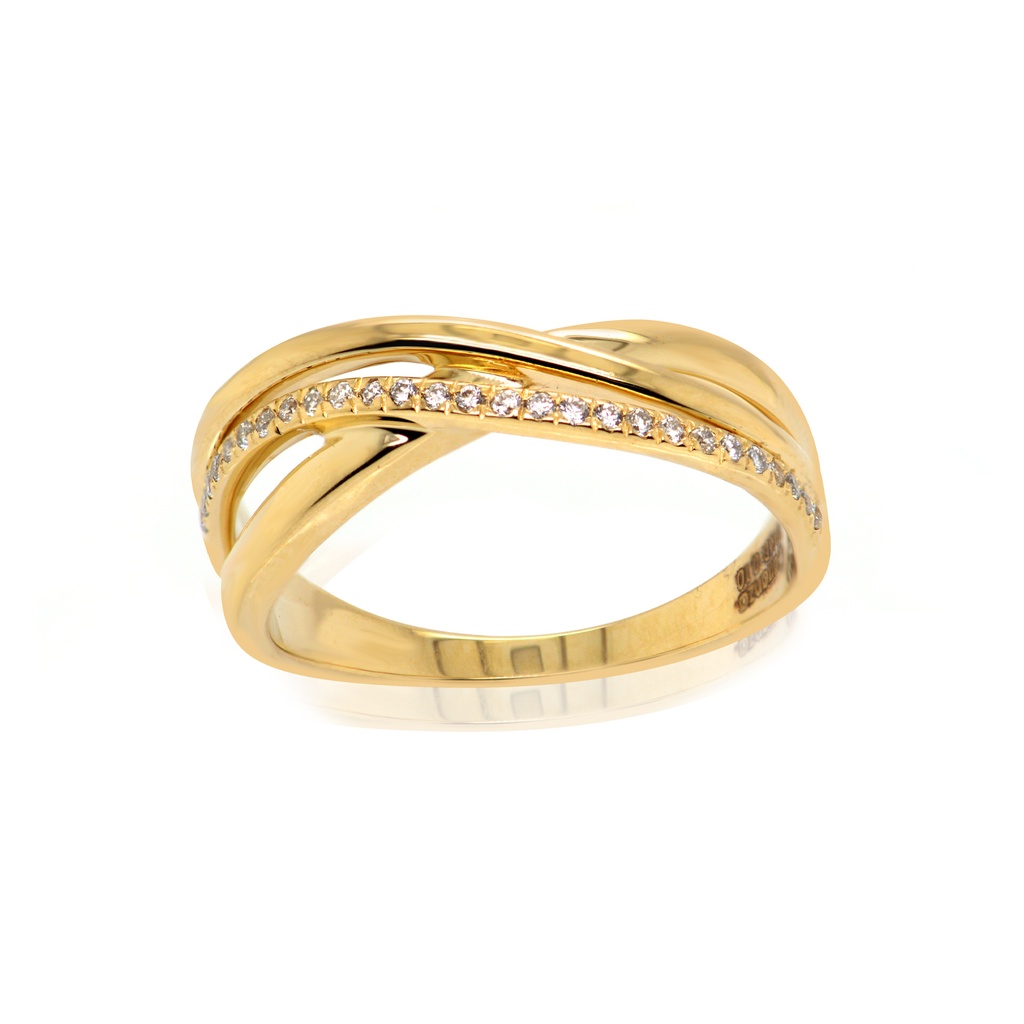 ANILLO “AXIS“ 27-DIAMANTES 0.10ct 3.9gr. ORO AMARILLO 18K