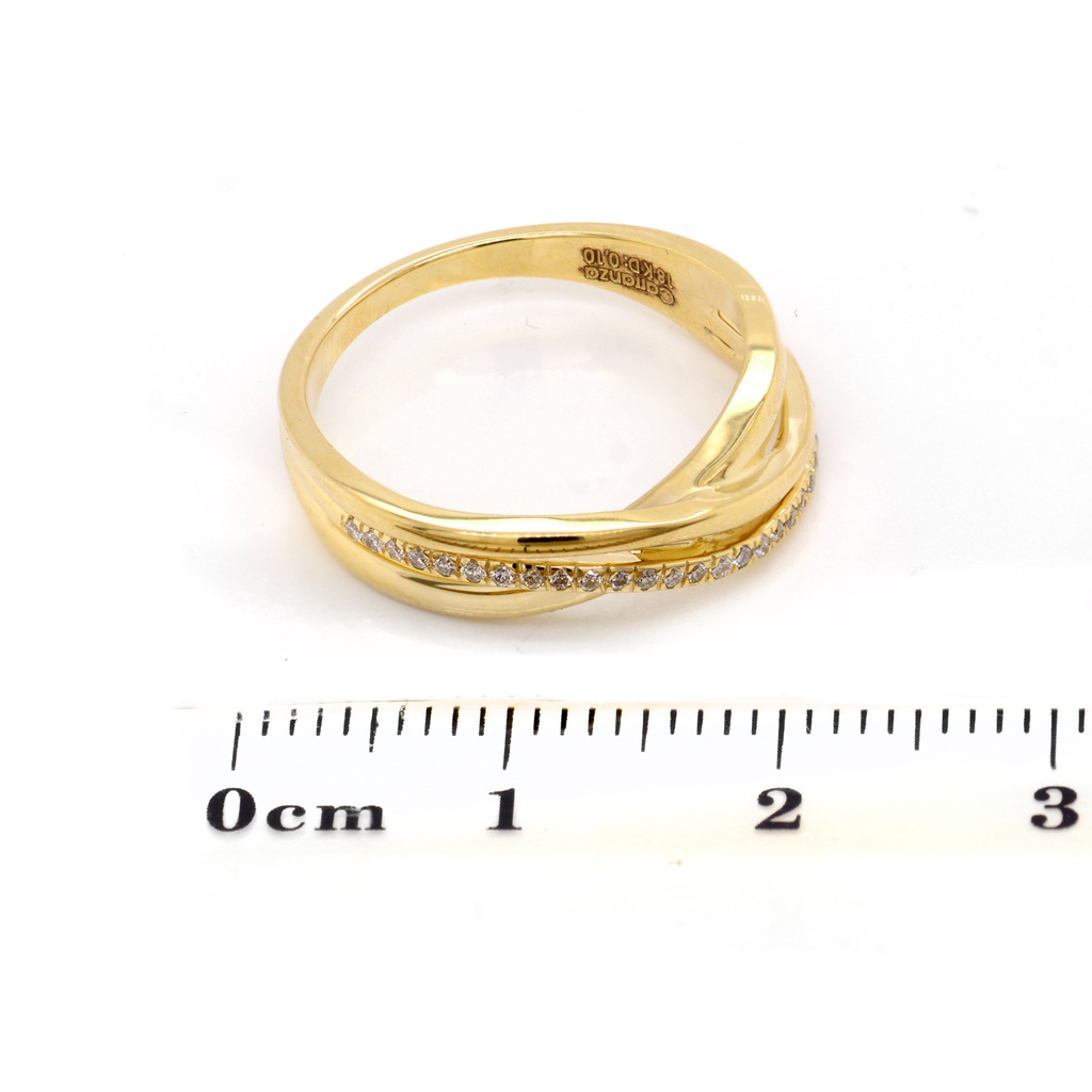 ANILLO “AXIS“ 27-DIAMANTES 0.10ct 3.9gr. ORO AMARILLO 18K