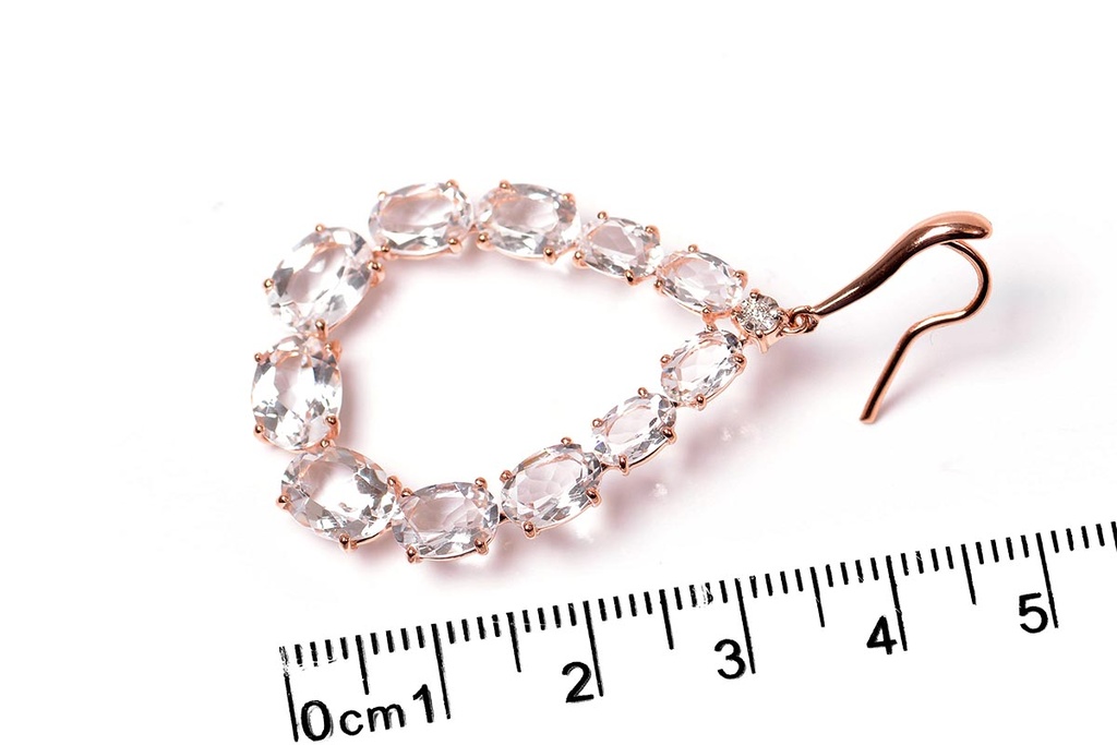 Aretes BRUMANI OR/OB LOOPING SHINE Cuarzo-15.0ct Diamante-0.02ct 7.4gr 18KY