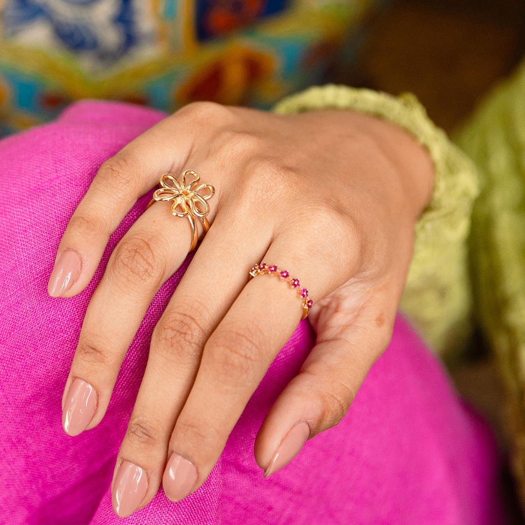 ANILLO FLOWER 20MM 18KY 5.8